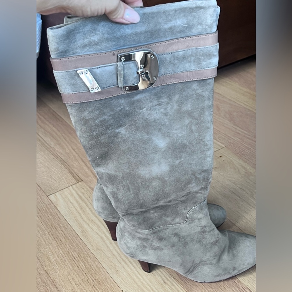 Cole Hahn gray suede boots